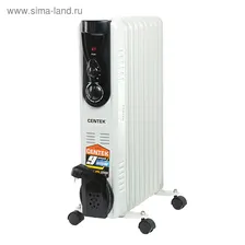 Обогреватель Centek CT-6201, масляный, 2000 Вт, 9 секций, 20 м²